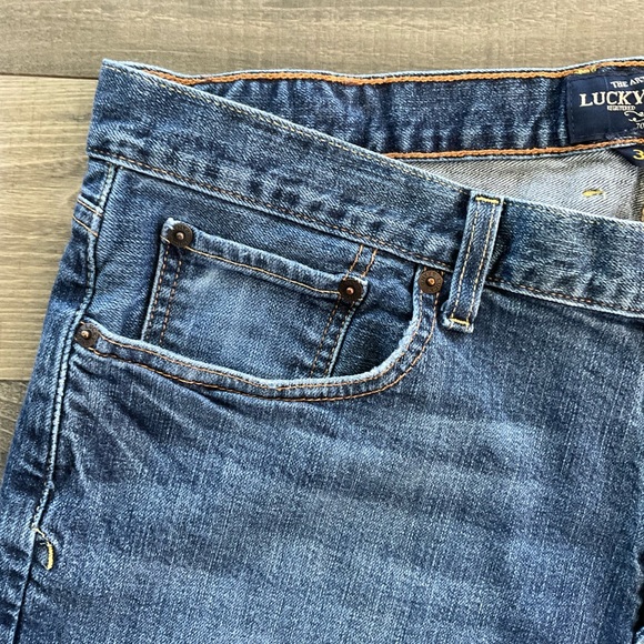 38x27 Lucky Brand 221 Straight Jeans Men’s Size Blue Denim Stretch - Picture 4 of 12